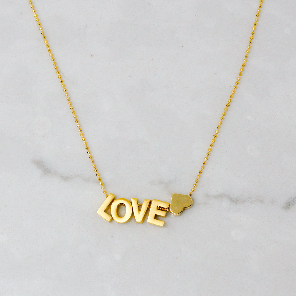 Wordy Necklace - LOVE (Gold)