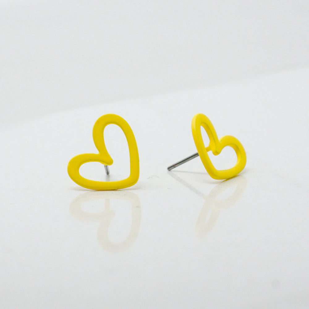 Heart Earrings (Yellow)