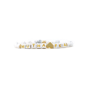 tiny MUTHA FKA bracelet (howlite)