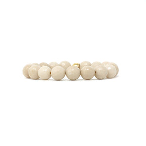 Natural Stone Bracelet (10MM, Faceted Cream Jasper)