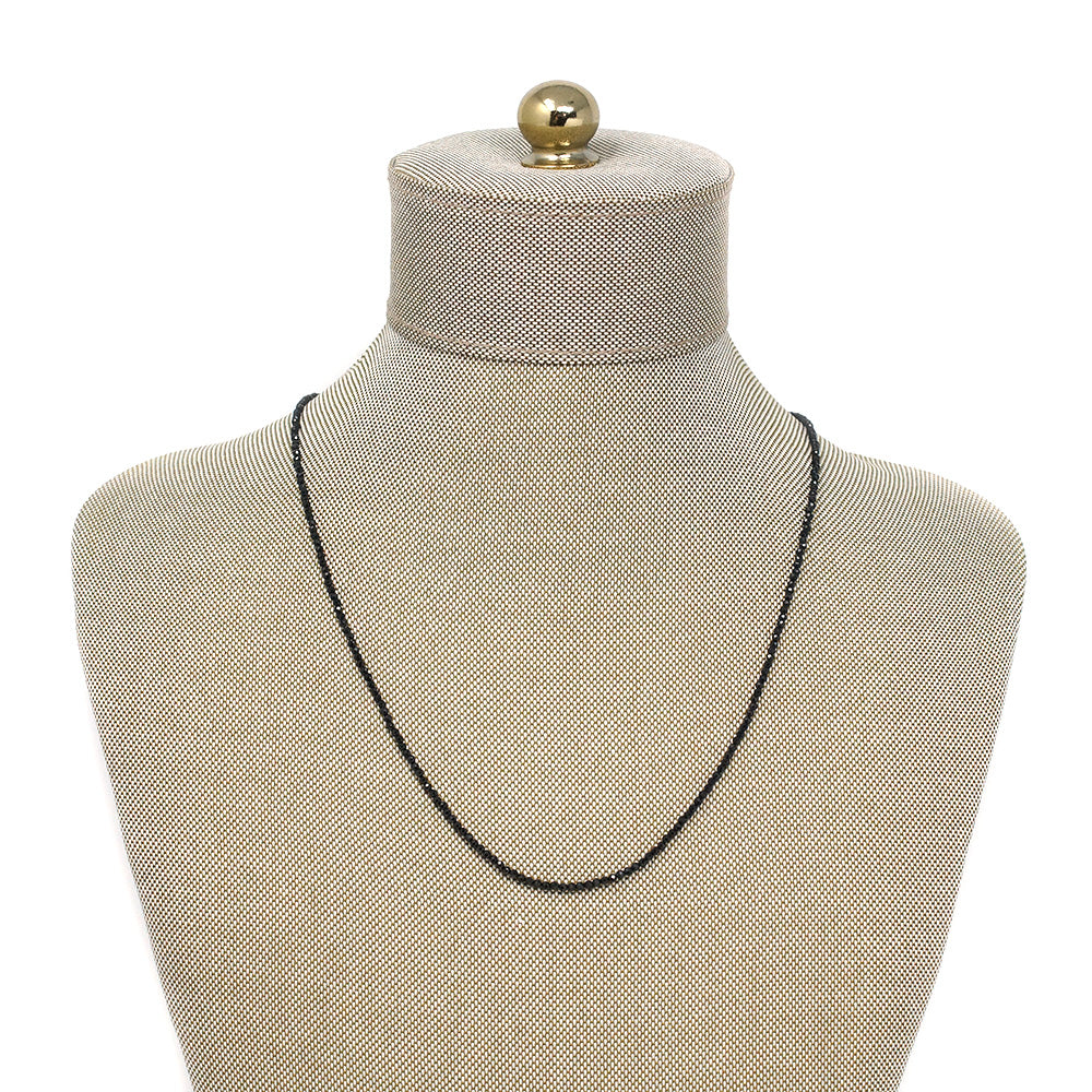Micro Natural Stone Necklace (Black Spinel)