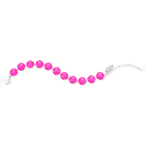 Crystal Bracelet (12MM, Hot Pink, Silver)