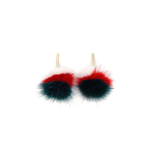 Fur Pom Earrings (Holiday Melange)