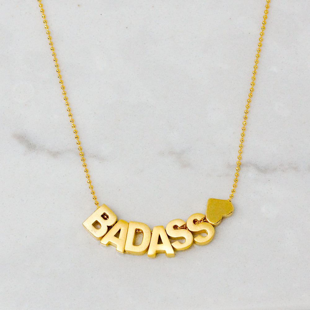 Wordy Necklace - BADASS (Gold)