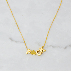 Wordy Necklace - F-HEART-CK (Gold)