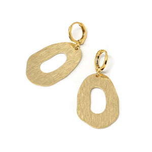 Brushed Gold Geometric Drop Earrings