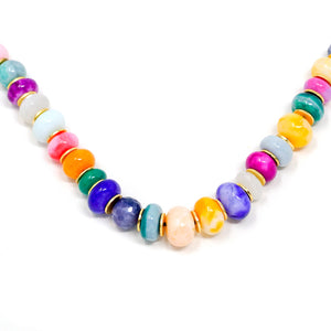Natural Stone Candy Necklace - Opal (8-10MM Rondelles)