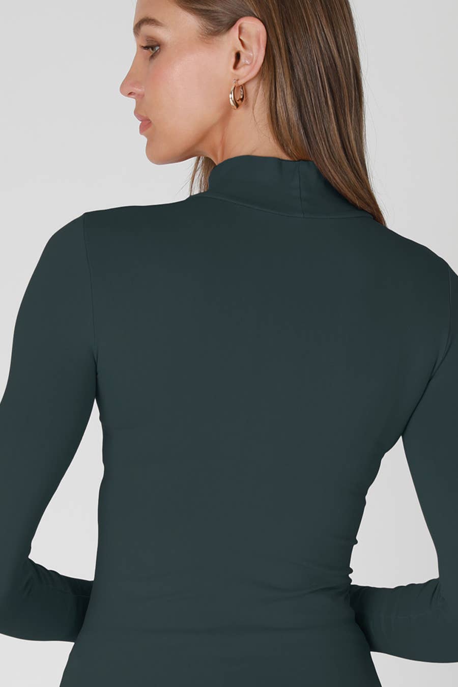 Niki Biki - Long Sleeve Mock Neck Top - Black