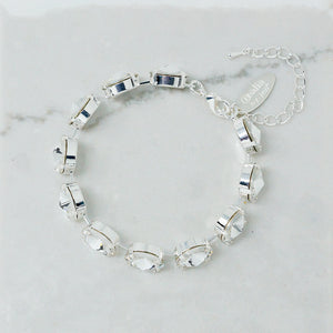 Crystal Bracelet (12MM, Clear, Silver)