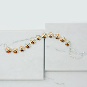 Crystal Bracelet (12MM, Golden Shadow, Silver)