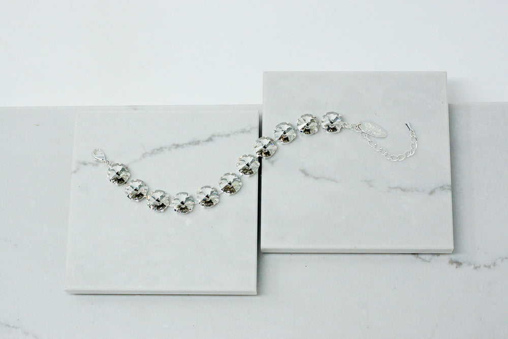 Crystal Bracelet (12MM, Silver Shade, Silver)