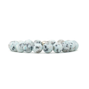Natural Stone Bracelet - Sesame Jasper - (10MM, Matte)