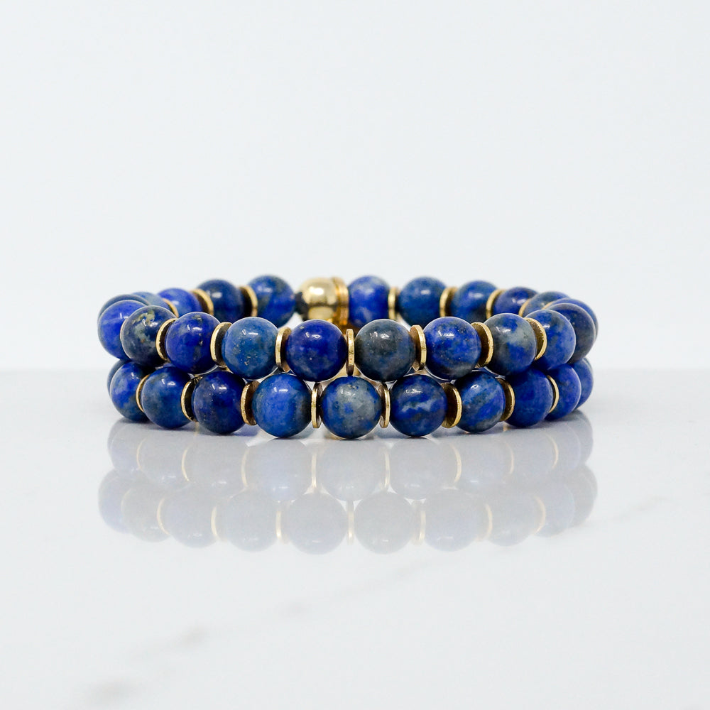Mixed Natural Stone Bracelet (8MM, Lapis Lazuli)