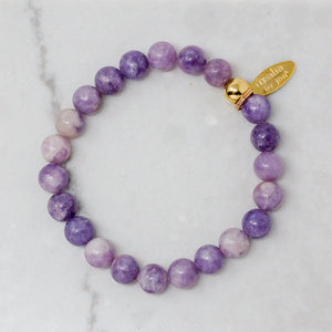 Natural Stone Bracelet - Amethyst (Matte, Violet)