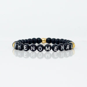 Wordy Natural Stone Bracelet - Phenomenal (Onyx/Black/White)