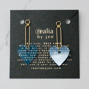 Acrylic Heart Earrings - Sky Blue