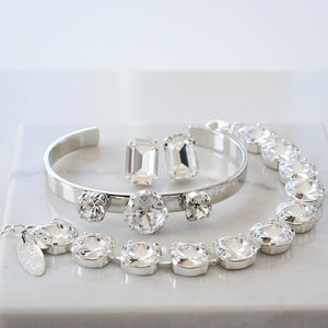 Crystal Bracelet (12MM, Clear, Silver)