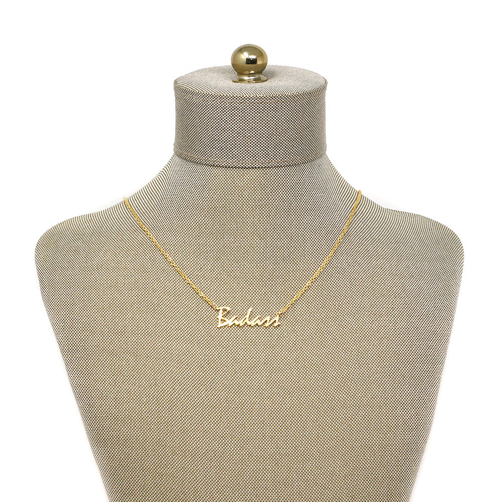 badass cursive necklace (gold)
