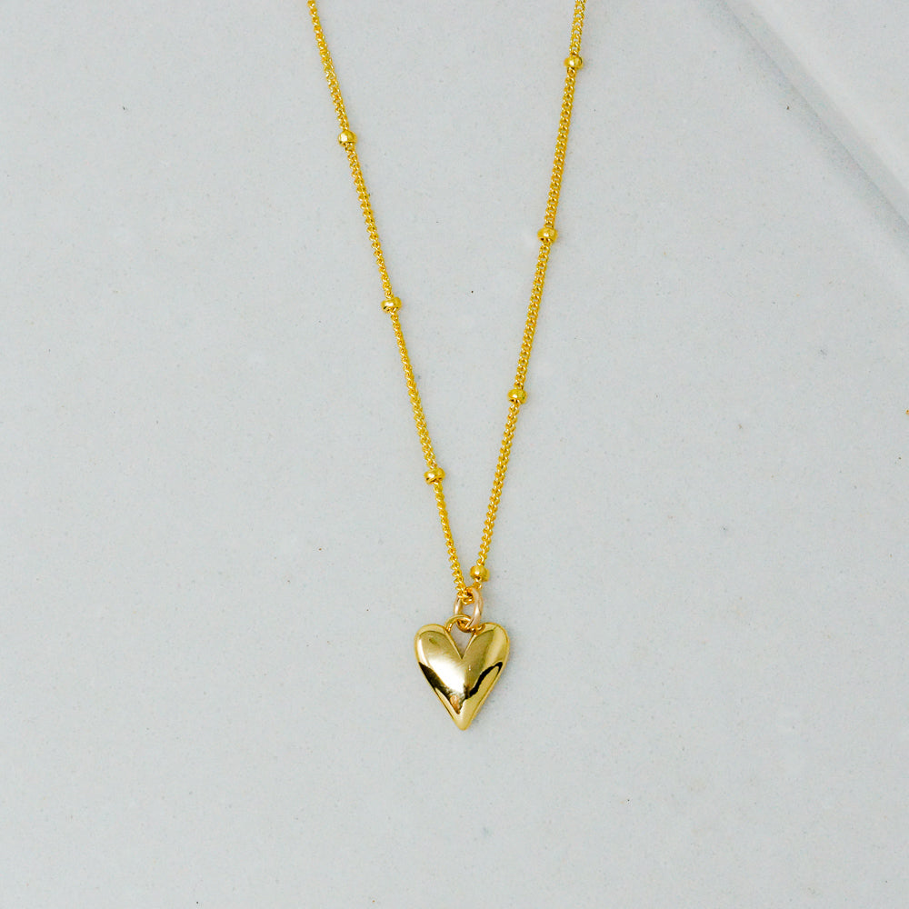 Heart Pendant Necklace (Gold)