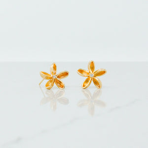 Flower Stud Earrings (Gold + Bling)