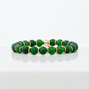 Mixed Natural Stone Bracelet (8MM, Matte Emerald Jade)