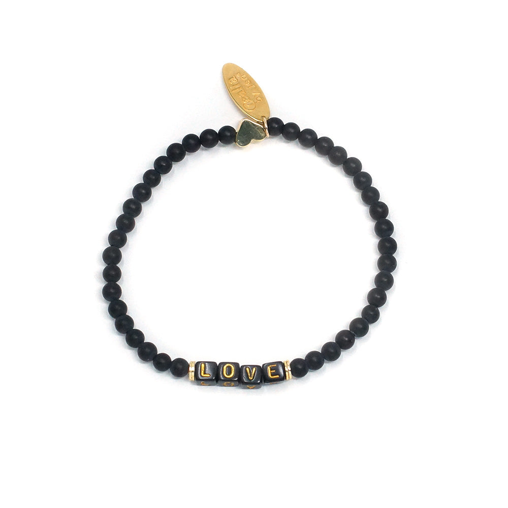 tiny LOVE bracelet (onyx)