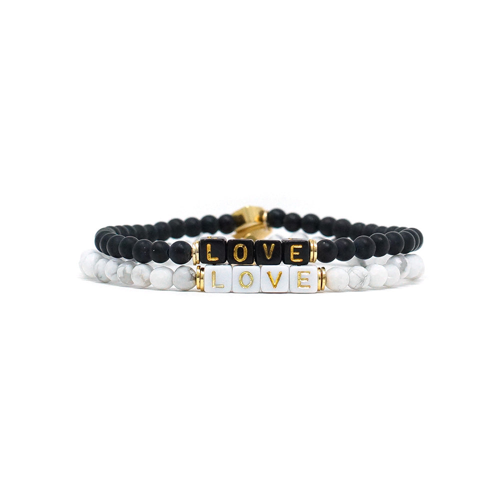 tiny LOVE bracelet (onyx)