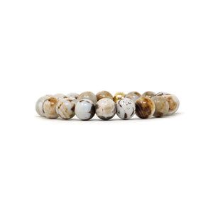 Natural Stone Bracelet - Agate, Caramel Cream (10MM)