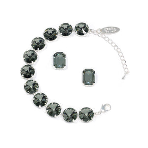 Crystal Bracelet (12MM, Black Diamond, Silver)