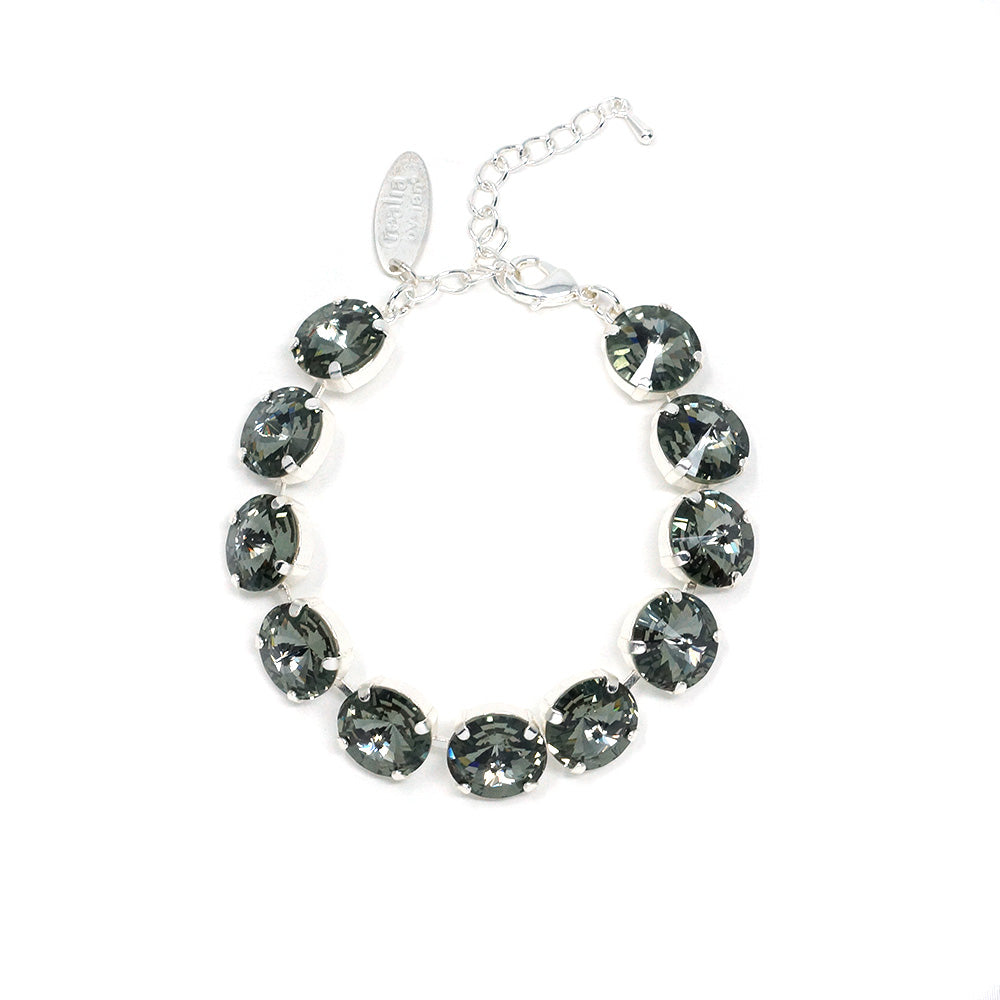 Crystal Bracelet (12MM, Black Diamond, Silver)