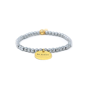 be brave hematite bracelet (silver/gold mix)