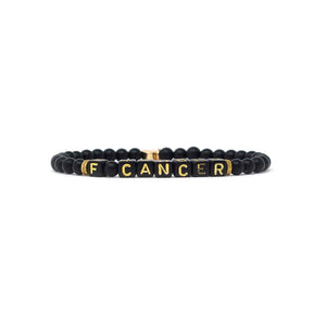 tiny F-CANCER bracelet (onyx)