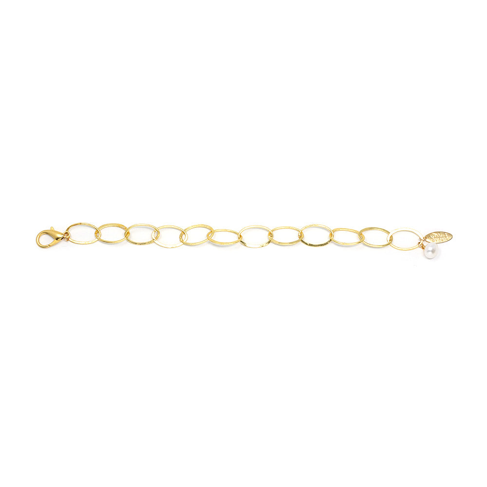 Bracelet - Brushed Matte Gold with Freshwater Pearl