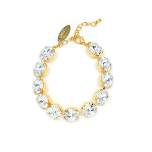 Crystal Bracelet (12MM, Clear, Gold)