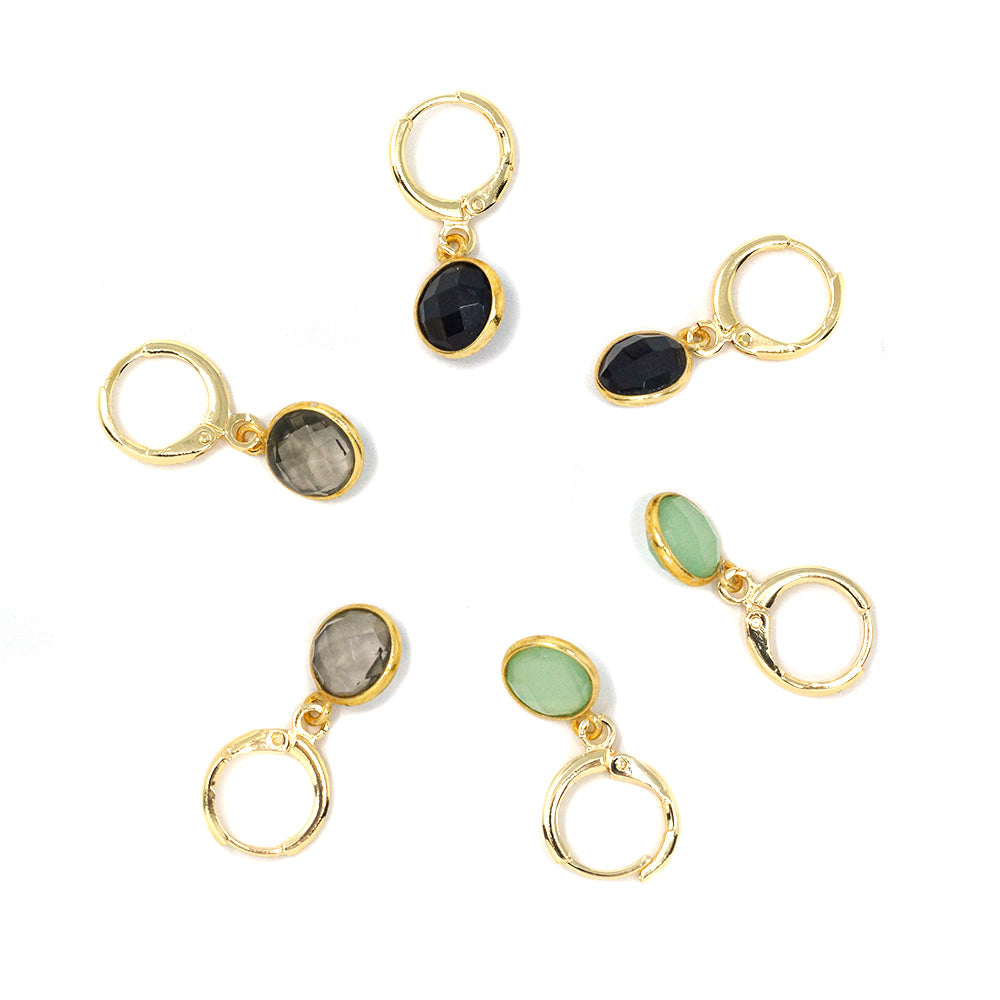 Natural Stone Earrings, Onyx