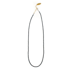 Micro Natural Stone Necklace (Black Spinel)