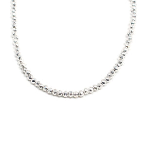 Micro Natural Stone Necklace (Silver Pyrite)