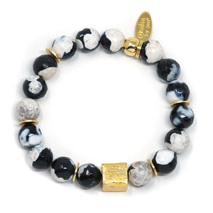 Cube - Mixed Natural Stone Bracelet - Agate (10MM)