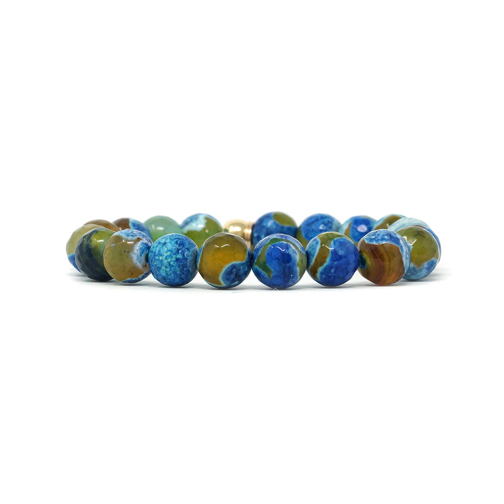 Natural Stone Bracelet - Gobi Agate (10MM, Faceted, Earth)