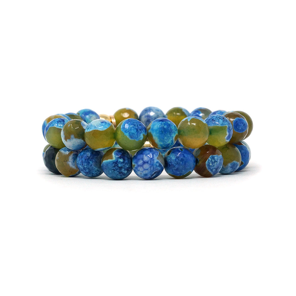 Natural Stone Bracelet - Gobi Agate (10MM, Faceted, Earth)