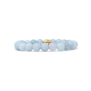 Natural Stone Bracelet - Jade (8MM, Grey Blue)