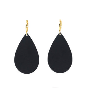 Tear Drop Earrings (matte black-solid)