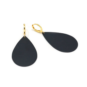 Tear Drop Earrings (matte black-solid)