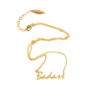 badass cursive necklace (gold)
