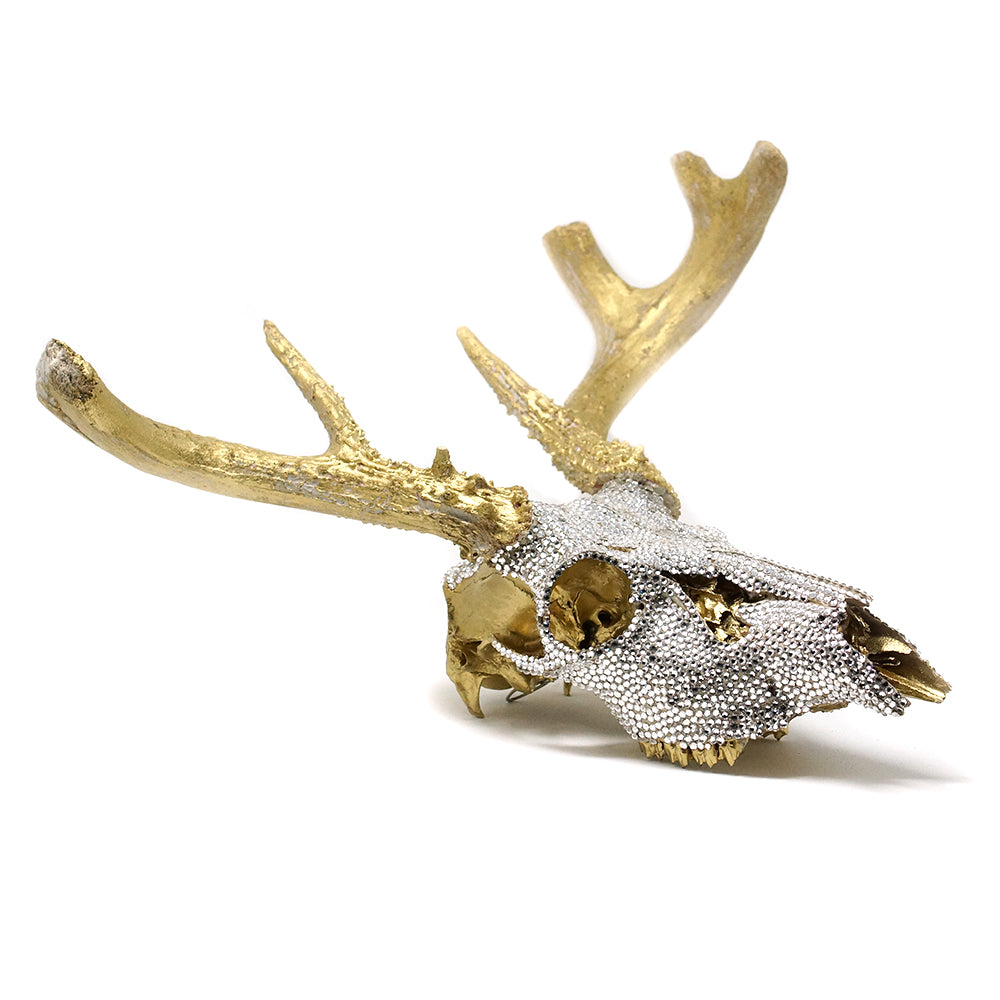 glam deer skull (clear and gold)