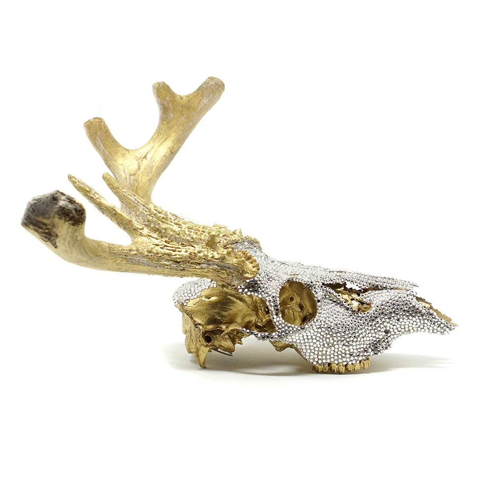 glam deer skull (clear and gold)