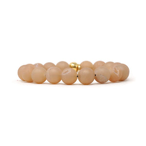 Natural Stone Bracelet - Agate, Druzy (Blush)