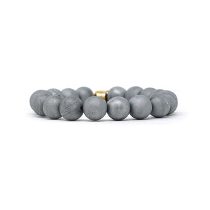 Natural Stone Bracelet - Agate, Druzy (Grey)