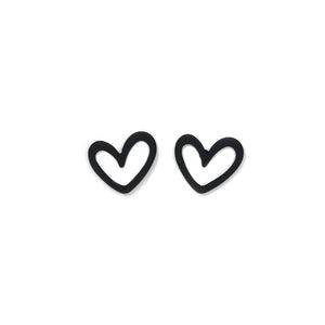 Heart Earrings (Black)