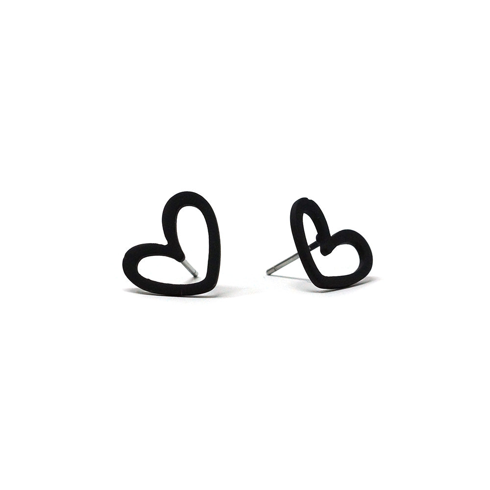 Heart Earrings (Black)